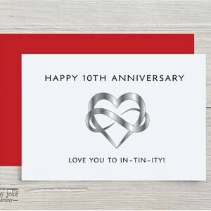 Tin 10th Anniversary Card, Funny 10 Year Personalized Gift for Husband ...