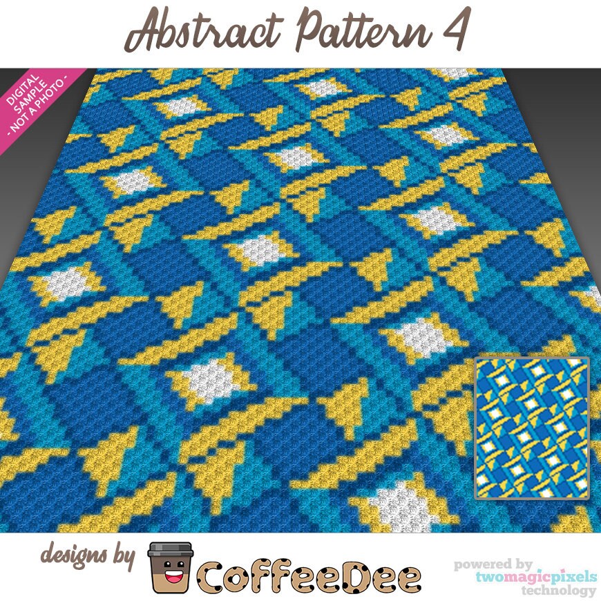 Abstract Pattern 4 Graph for Crochet c2c, Mini C2c, Sc, Hdc, Dc, Tss ...