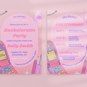 Y2k Bachelorette Invitation 2000s Theme Bach Party With - Etsy