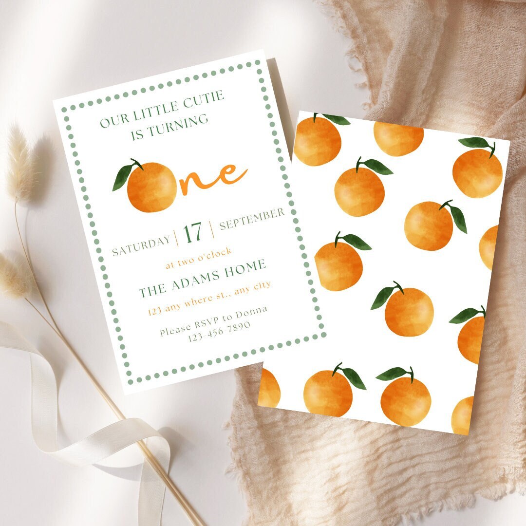 Cutie First Birthday Clementine Birthday Baby Birthday 1st Etsy