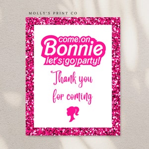 Doll Party Sign Doll Birthday Party Hot Pink Birthday Party - Etsy