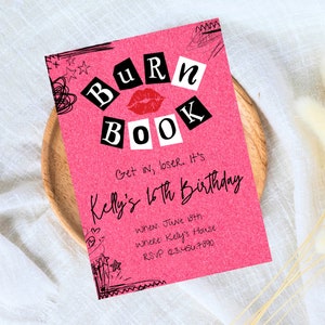 Mean Girls Party Invitation Burn Book Invitation Mean Girls - Etsy