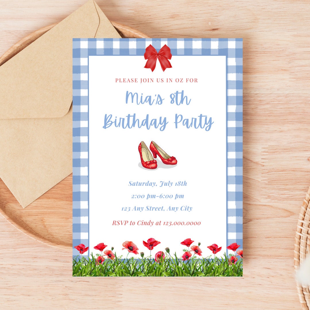 Wizard of Oz Invitation Wizard of Oz Party Printable Dorothy - Etsy