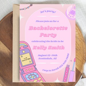 Y2k Bachelorette Invitation 2000s Theme Bach Party With - Etsy
