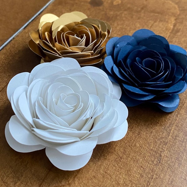 Paper roses, Paper roses floral, graduation cap flowers for decoration, loose paper roses, wedding decor, rose table scatter, 1.5 inch roses