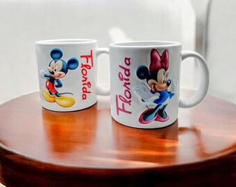 Disney Mickey and Minnie mouse Florida 3D character mugs vintage
