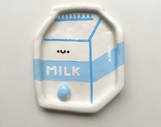 Preordersmiley Milk Carton Air Dry Clay Trinket Tray Etsy