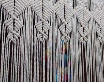 Handmade Macrame Door Curtain – Bohemian Cotton Room Divider