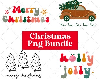 Christmas Sublimation Bundle, Christmas png Bundle, Retro Christmas Png, Merry Christmas sublimation PNG, Commercial Use, Christmas Designs