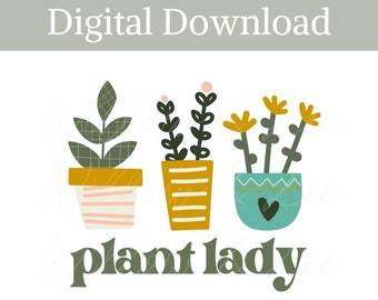 Retro Plant Lady png, Plant Lady Sublimation File, Houseplant Sublimation, Plant Mama png, Crazy Plant Lady, Plant Lover png, Commercial Use