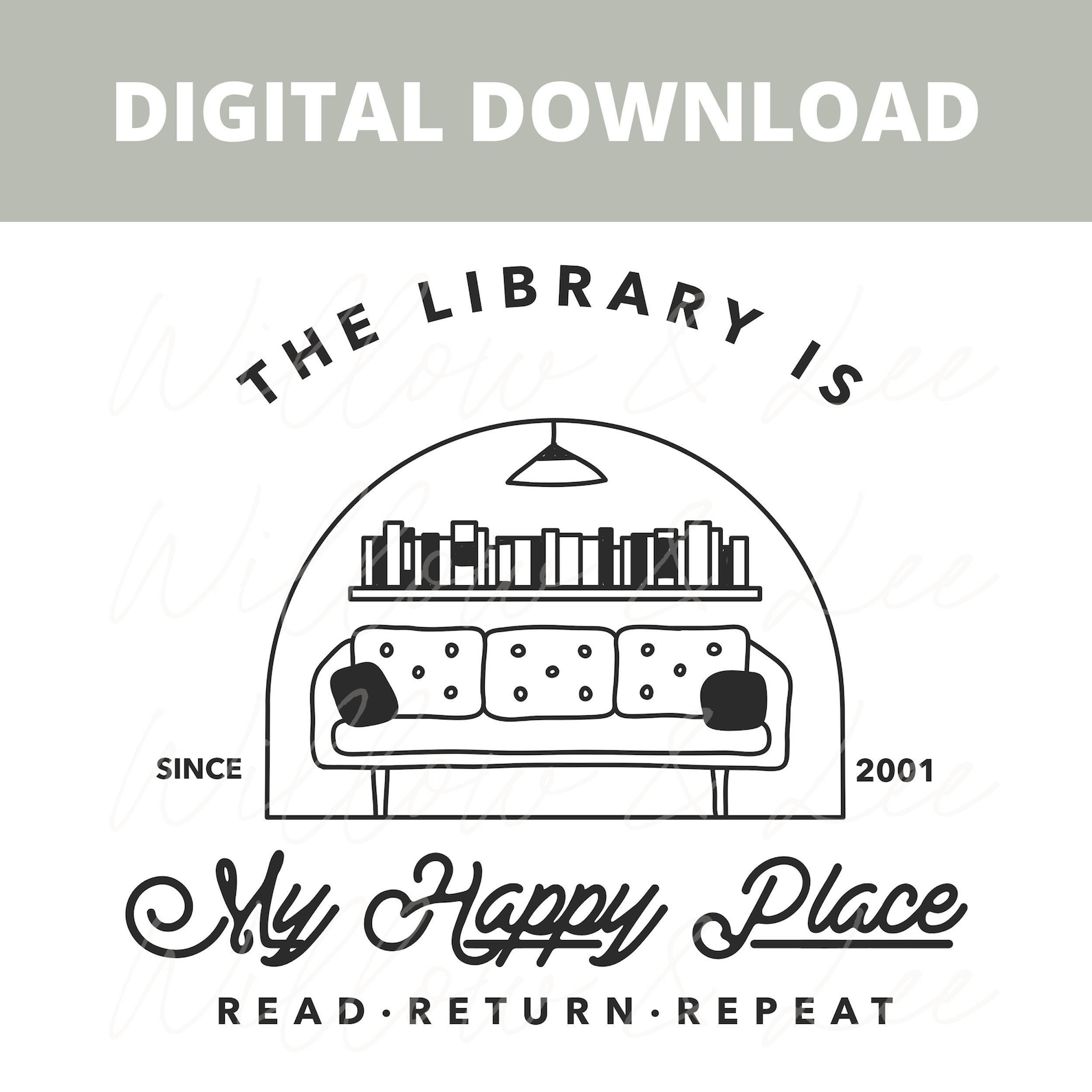 Library PNG, Librarian PNG, Read Return Repeat, Book Lover PNG, Library ...