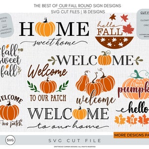 The Best of Our Fall Round Porch Signs 18 Cut SVGs Digital Bundle, Glowforge Laser, Cricut, Fall Cut Files, Fall Signs, Autumn SVG, Sign SVG
