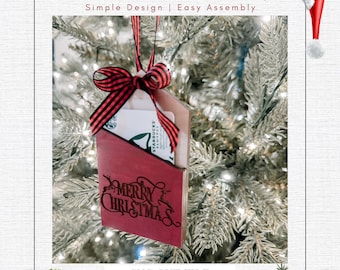 Christmas Gift Card Holder, Digital SVG File, Laser cut, Holder Tag, Gift Card Ornament, Gift Card Holder, Gift Tag Hanger, Christmas Gift