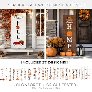 The Ultimate Fall Porch Leaner Sign Bundle, Over 25 Cut Digital SVG Files, Farmhouse Sign, Fall signs, Pumpkin signs, Autumn Porch Sign