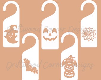 Halloween Door Hanger SVG Bundle, Halloween Digital Files, Laser Cricut Cut SVG Digital Files, Glowforge halloween, Cricut