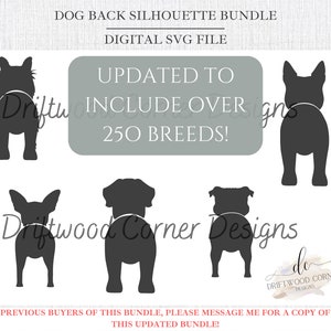 O pacote Ultimate Back View Dog SVG/110 das raças mais comuns/Dog Butt SVG/Arquivos de cachorro/Dog SVG/ Glowforge Cricut