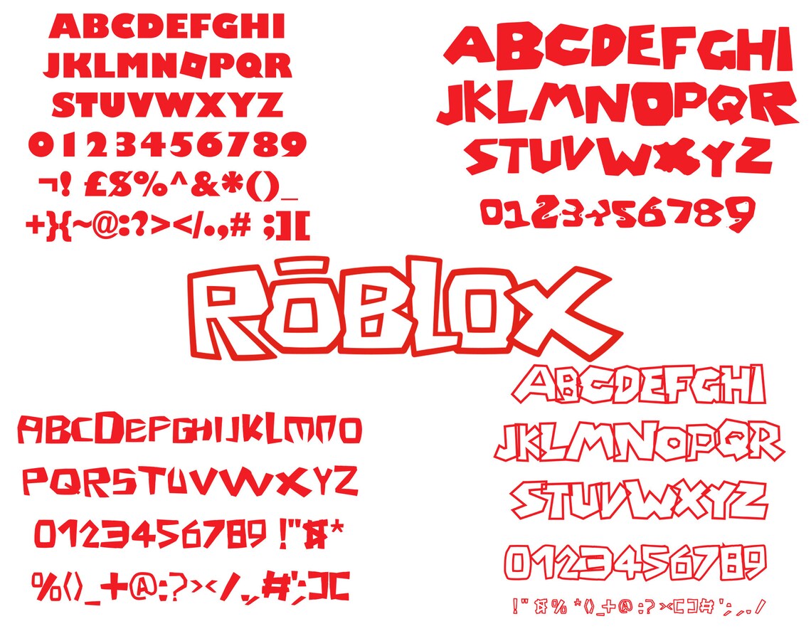Roblox Font Roblox Svg Roblox Svg Files for Cricut Fonts Etsy Australia