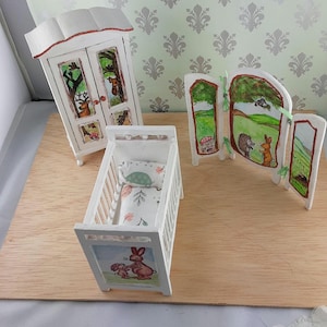 Wonderful furniture 1:12, dollhouse, dollhouse, hand-painted