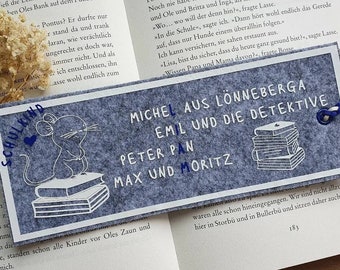 Personalisiertes Lesezeichen aus Filz für Kinder / Buchzubehör / Bücherliebhaber / Leseratte / Schulkind / Geschenk Weihnachten