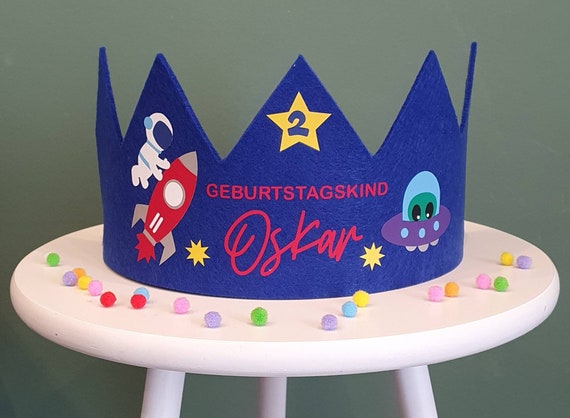 Corona Cumpleaños Azul Handmade Personalizada