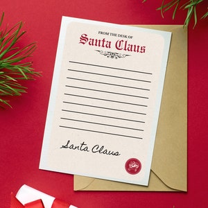 Carta Oficial de Papá Noel, Carta Personalizada, Carta Manuscrita de Santa, Descarga Instantánea, Imprimir en Casa, Carta de Santa