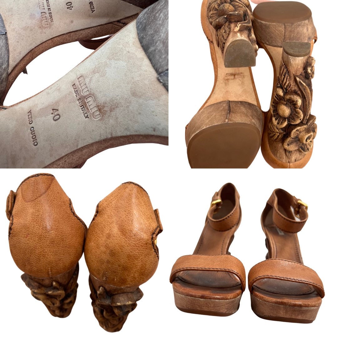 Ultra-rare Miu Miu Mid-2000s Hand-carved Wooden Floral