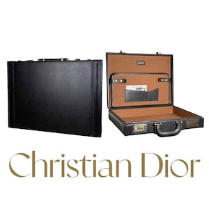 Porte-documents Dior en nid d'abeille en cuir noir Christian Dior des années 1980 et 1990 - cadeau vintage pour lui, son travail unisexe sac de verrouillage à code à combinaison