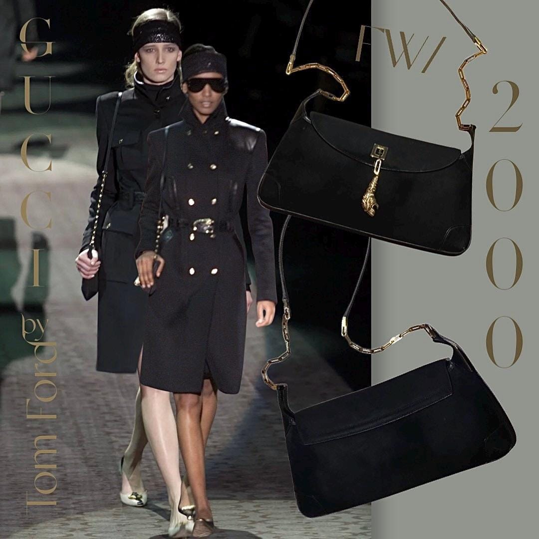 Gucci Tom Ford FW/2000 Black Suede Leather Golden Tiger Gucci Tom Ford FW/2000 Black Suede Leather Golden Tiger