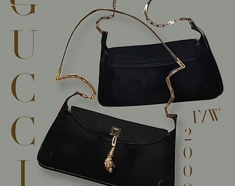 バッグ 2000's GUCCI ONE SHOULDER BAG LEATHER GUCCI Logo Leather One Shoulder Bag Black Vintage Y2K 90s