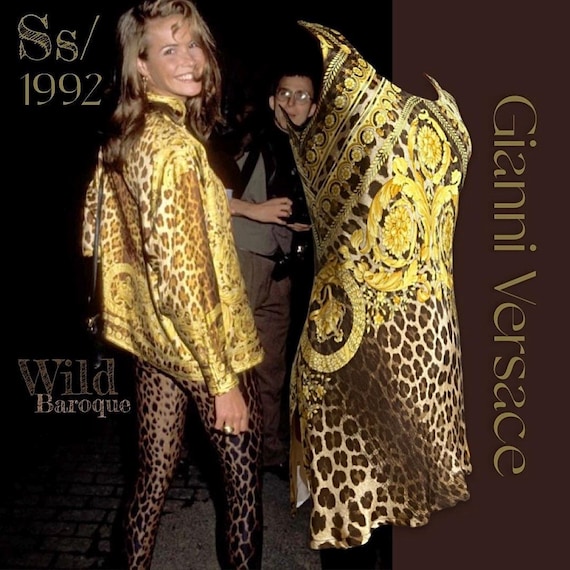 90's モード古着 GIANNI VERSACE ゴールドメタリックスカート