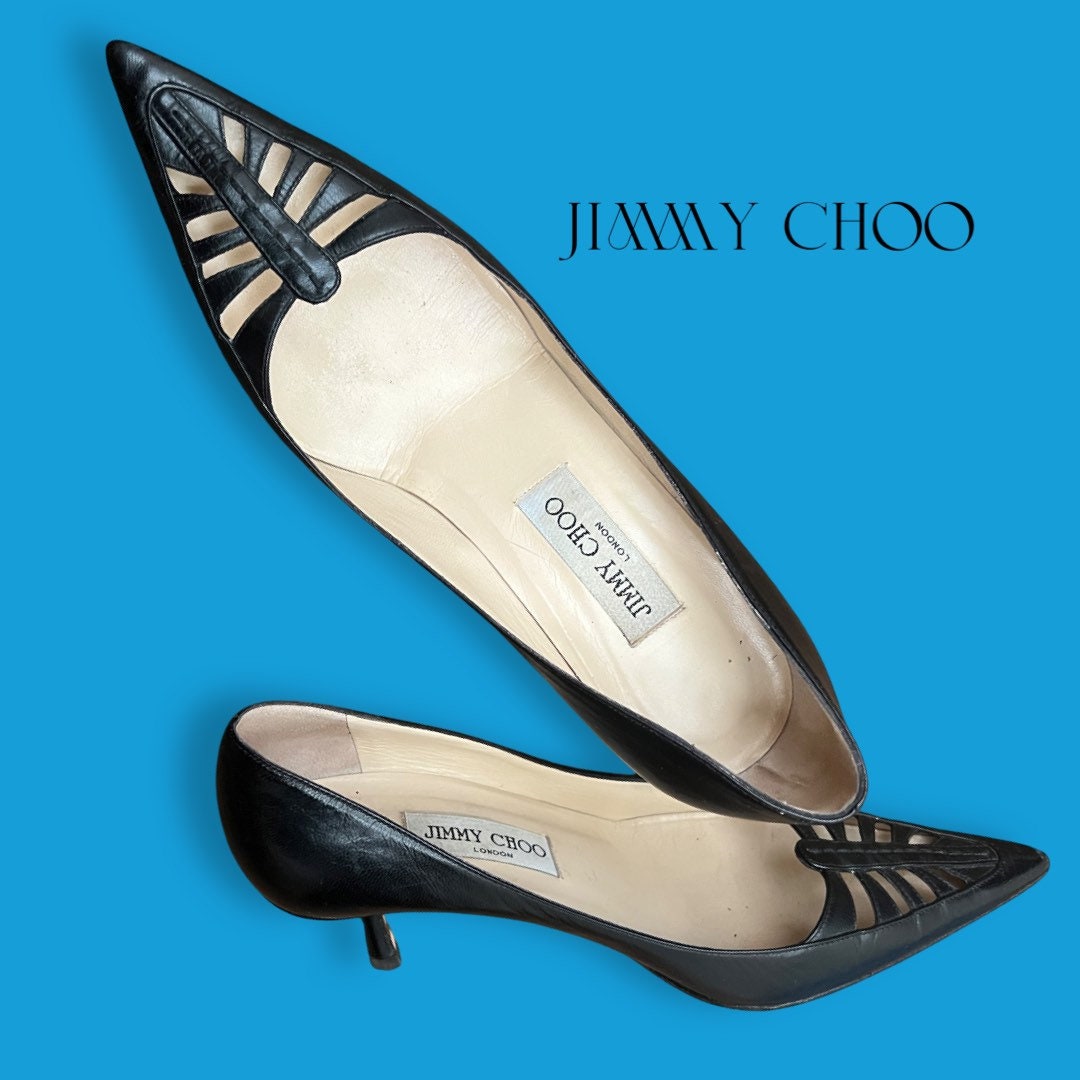 Scarpe con tacco a spillo e punta aperta Jimmy Choo dei primi anni