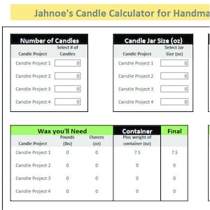 Calculadora de velas, fabricação de velas, excel, carga de fragrâncias, cera, quantidade de cera, fragrância de velas, calculadora de cera, cálculo de velas, calcular velas