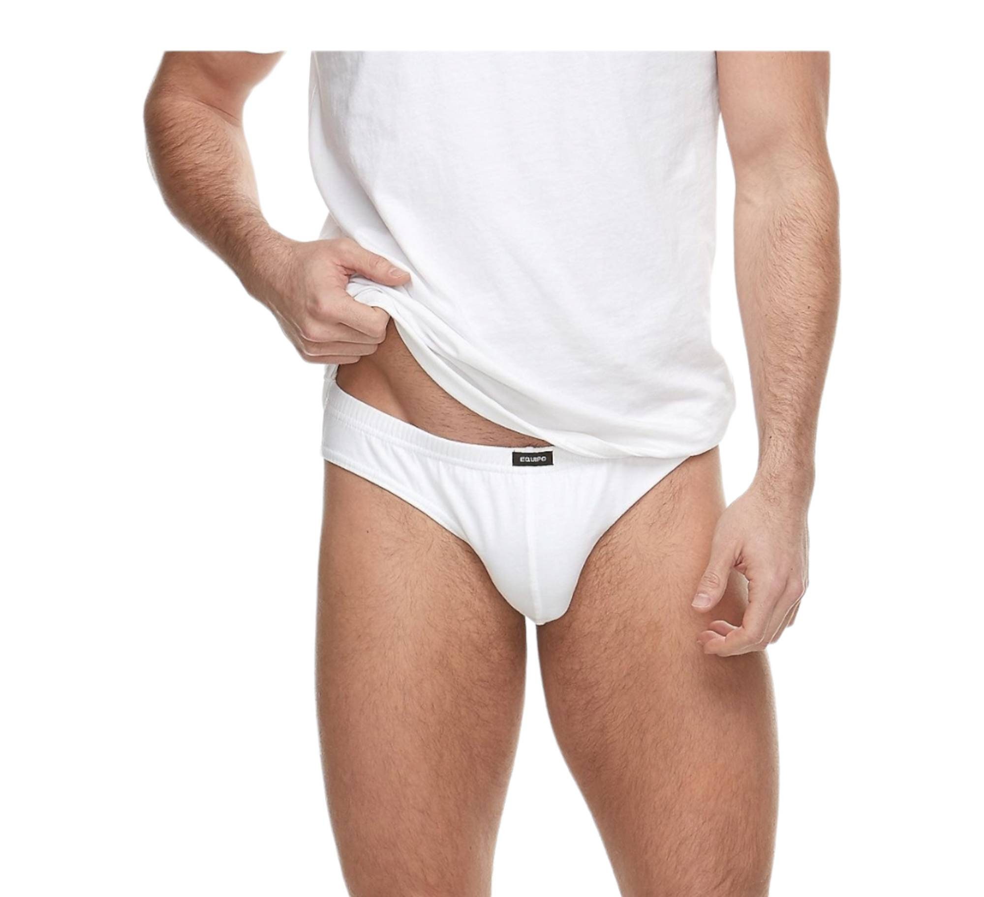 Equipo Men's 5-pack Solid White Bikini Briefs 