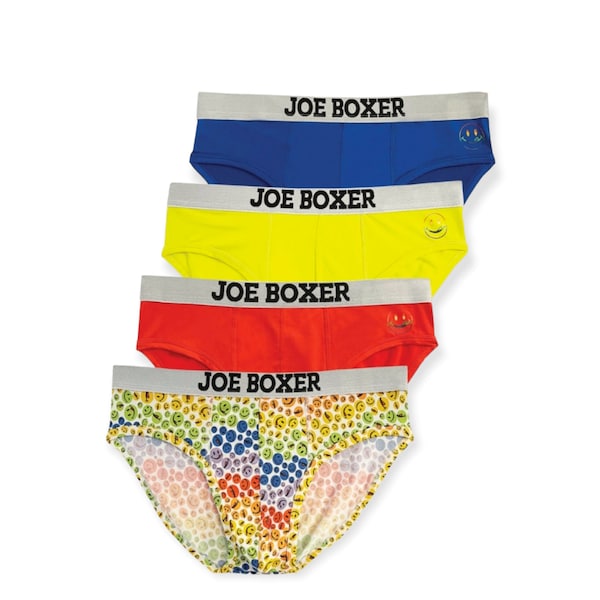 Joe Boxer Men's 4-Piece Pride Edition Rainbow Microfiber Lo-Rise Brief Set