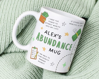 Personalized Abundance Mug - Success Mug, Money Mindset Mug, Small Business Mug, Entrepreneur Mug, Success Mindset Mug, Money Mug