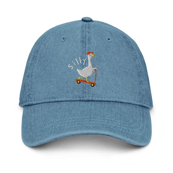 Embroidered Silly Goose Cap - Silly Goose Hat, Silly Goose Cap, Pun Hat, Pun Cap, Cute Goose Hat, Cute Hat, Cute Cap, Animal Hat, Denim Cap