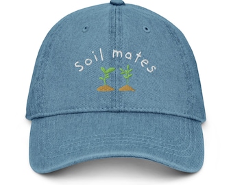 Gorra bordada Soil Mates - Gorra de plantas, gorra de plantas, gorra de juego de palabras de plantas, gorra de jardinería, gorra de juego de palabras, sombrero de juego de palabras, regalo de plantas, regalo lindo de plantas, plantas