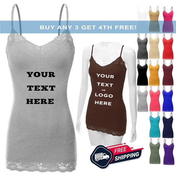 Custom Lace Camisoles, Personalized Custom Lace Tank top, Custom Lace Camisoles