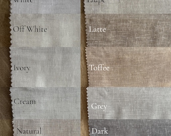 Linen Sheer Curtain Sample, 10 Colors Available, Fabric Swatch