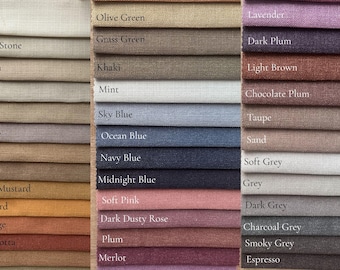 Linen Look Curtain Fabric Swatches, Extra Wide Faux Linen Samples