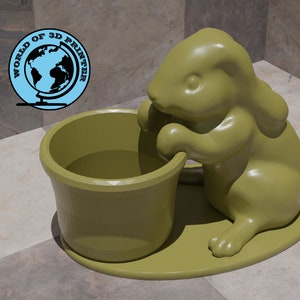 Rabbit Flowerpot Stl File, Bunny Planterpot Stl File, Animal Vase Stl, Animal 3d modelling, Bucket Stl, Penholder 3d Printing Stl File