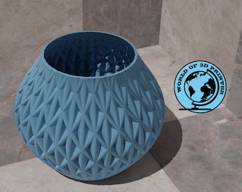 3D-geprinte komvormige plantenbak, geometrische vaas STL-bestand
