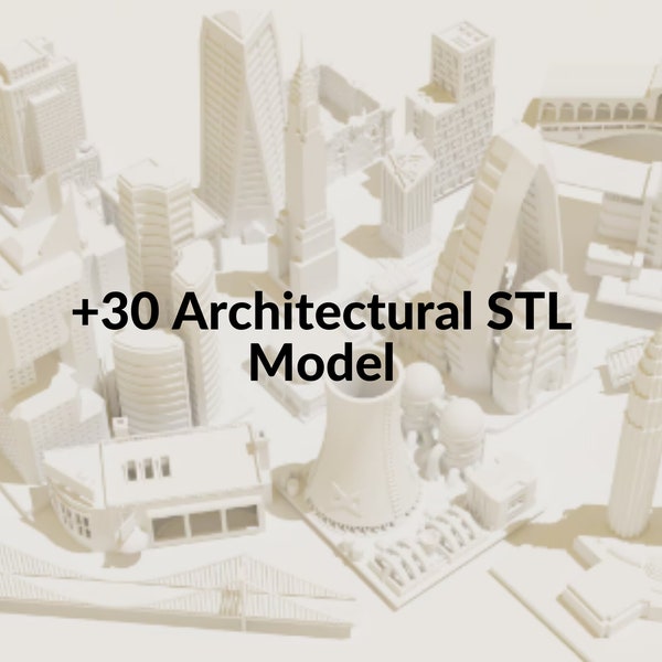 Architectural Models Stl Package for 3d Printers, Skyscrapers and Building 3d Model, Bridge and Cottage Building Stl, Construction Build Stl
