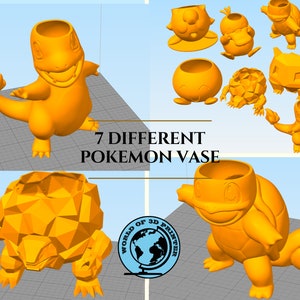 Può includere: Sette diversi vasi da fiori a forma di personaggi Pokemon, ognuno con un design unico. I vasi sono realizzati in plastica arancione brillante e sono perfetti per contenere piccole piante o fiori. I vasi sono tutti in pose diverse, tra cui in piedi, seduti e accovacciati.