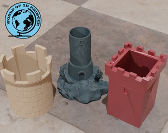 3 Castle Pot, Planter Stl File, Tower Flower pot Stl File, For 3d Printers Vase Desings,  For Home Decor Vase Stl File, Succulent pot stl