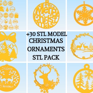 Christmas Ornaments Stl File, Christmas Ornaments Stl Pack, Christmas Tree 3D Model, Snowflake Stl, Digital 3D Stl File, Noel Stl 3D Pack