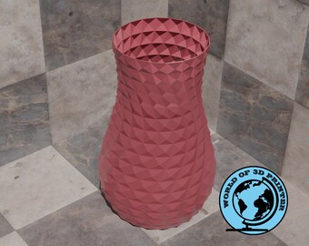 Geometrische bloempot STL-bestand, 3D-printer vaasontwerp (digitale download)