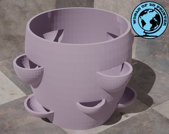 Planterpot Stl File, Flowerpot Stl File, For 3d Printers Printable Pot, Multipot Stl File, 3d Model Stl File, Strawberrypot Stl File