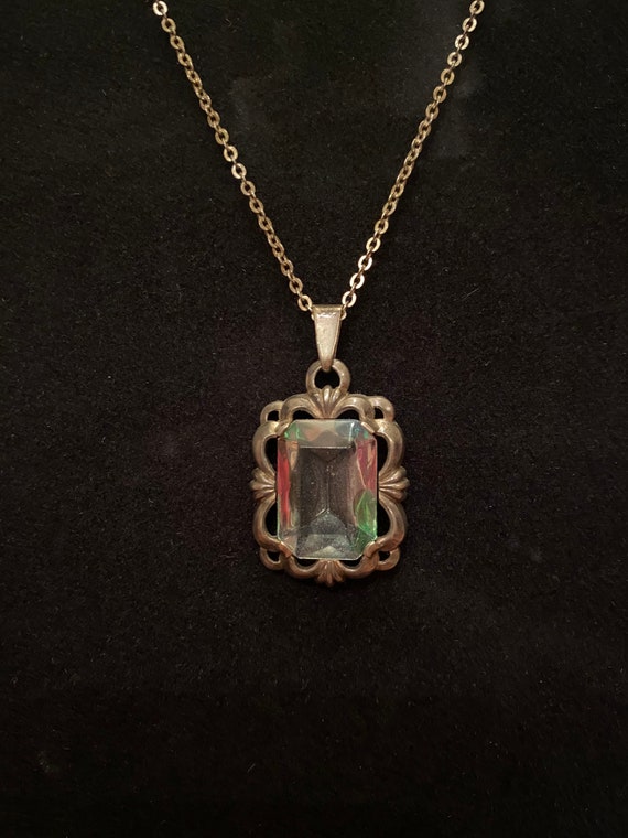 Vintage Iris Watermelon Pendant Necklace