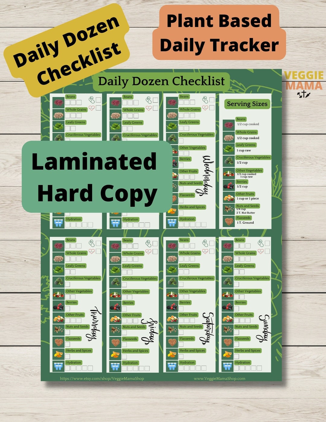 UPDATED! 7 Day Daily Dozen Checklist Laminated Hard Copy - Etsy